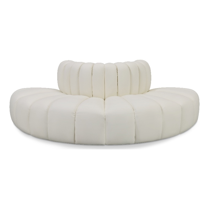 Meridian Furniture Arc Cream Vegan Leather Modular Sectional