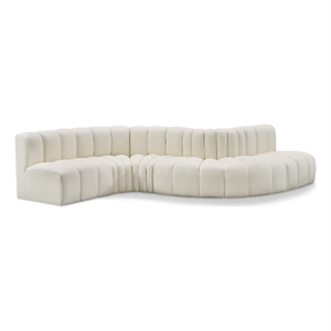 Meridian Furniture Arc Cream Vegan Leather Modular Sectional