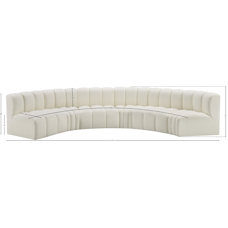Meridian Furniture Arc Cream Vegan Leather Modular Sectional