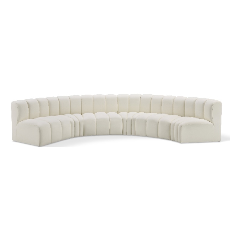 Meridian Furniture Arc Cream Vegan Leather Modular Sectional