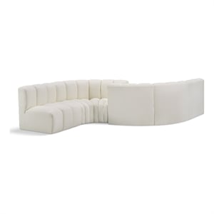 Meridian Furniture Arc Cream Vegan Leather Modular Sectional
