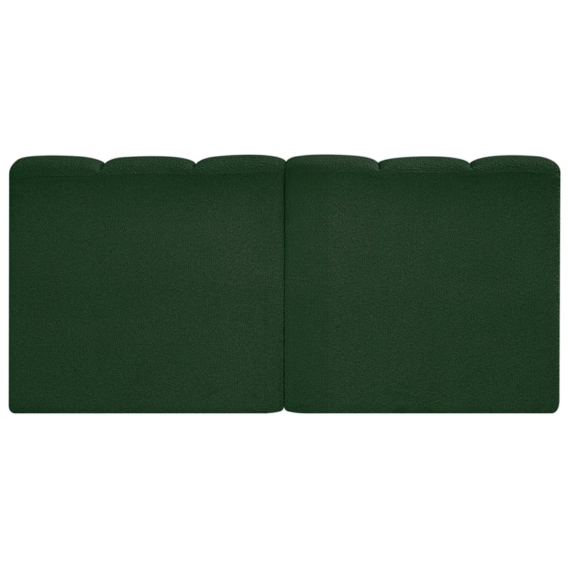 Meridian Furniture Arc Green Boucle Fabric Modular Sectional
