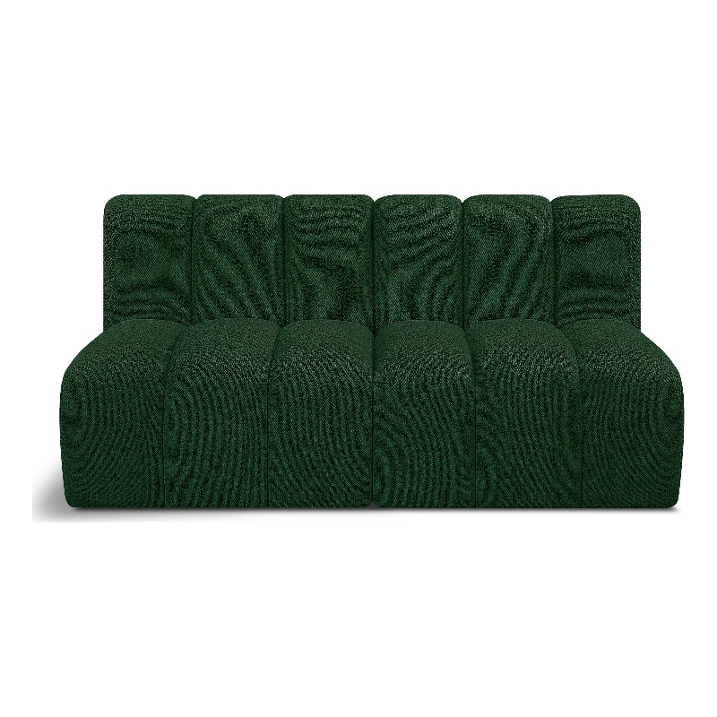 Meridian Furniture Arc Green Boucle Fabric Modular Sectional
