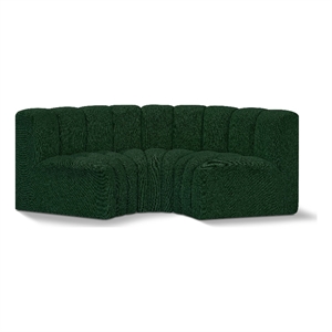 Meridian Furniture Arc Green Boucle Fabric Modular Sectional