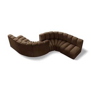 Meridian Furniture Arc Brown Velvet Modular Sectional