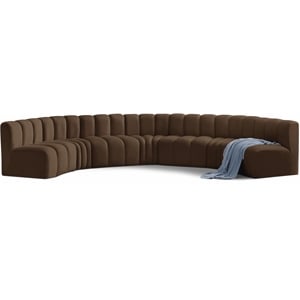 Meridian Furniture Arc Brown Velvet Modular Sectional