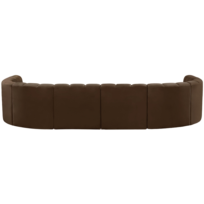 Meridian Furniture Arc Brown Velvet Modular Sectional