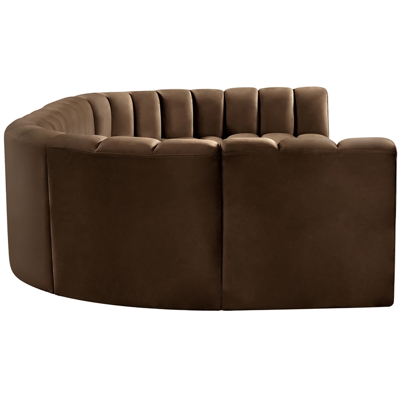 Meridian Furniture Arc Brown Velvet Modular Sectional