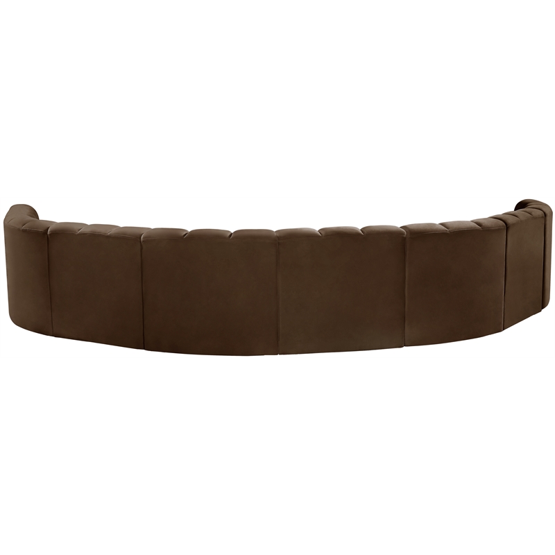 Meridian Furniture Arc Brown Velvet Modular Sectional