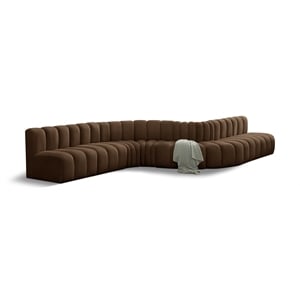 Meridian Furniture Arc Brown Velvet Modular Sectional