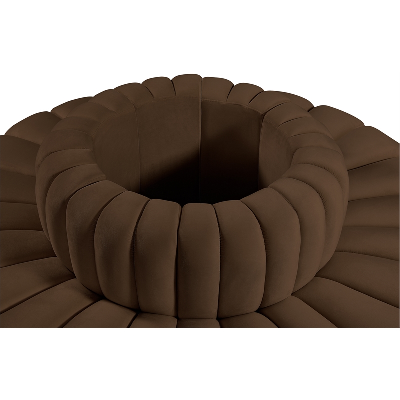 Meridian Furniture Arc Brown Velvet Modular Sectional