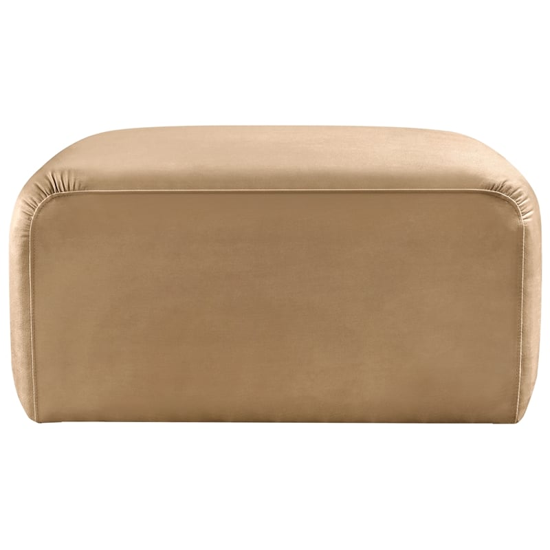 Meridian Furniture Arc Camel Velvet Ottoman