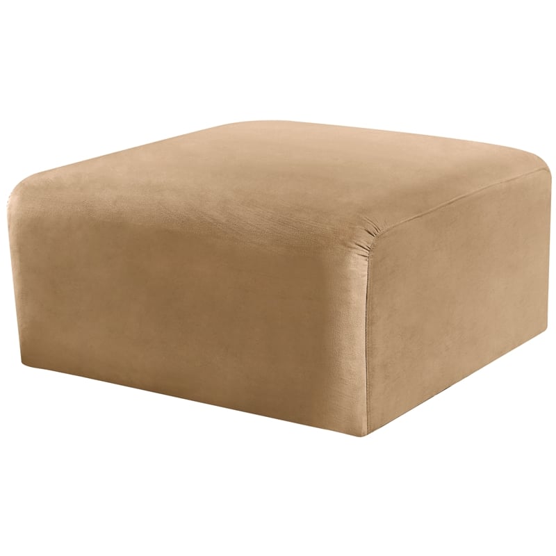 Meridian Furniture Arc Camel Velvet Ottoman