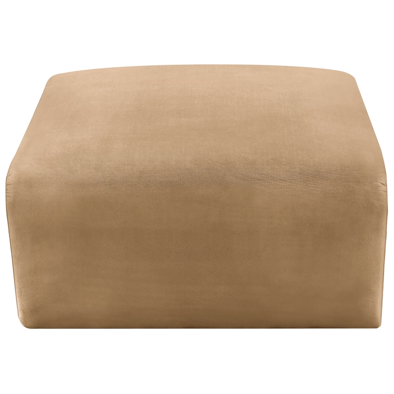 Meridian Furniture Arc Camel Velvet Ottoman