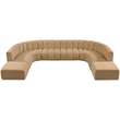 Meridian Furniture Arc Camel Velvet Modular Sectional