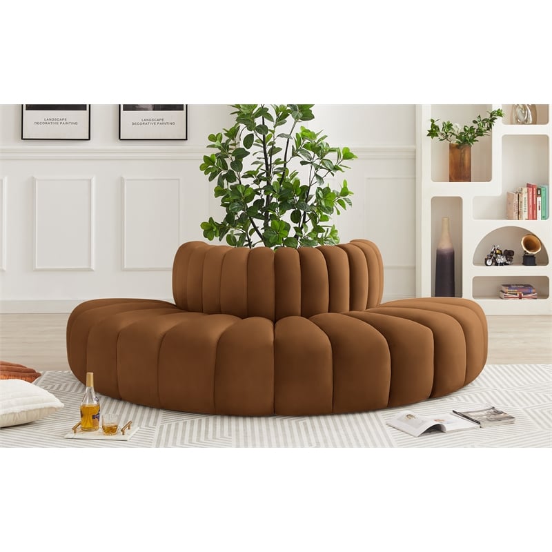 Meridian Furniture Arc Saddle Velvet Modular Sectional