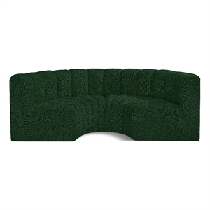 Meridian Furniture Arc Green Boucle Fabric Modular Sectional