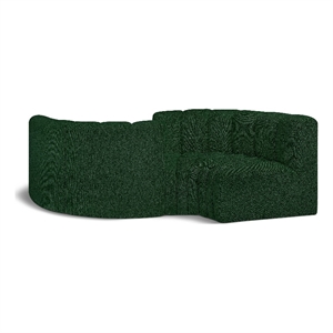 Meridian Furniture Arc Green Boucle Fabric Modular Sectional