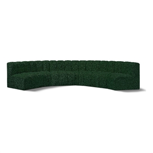 Meridian Furniture Arc Green Boucle Fabric Modular Sectional