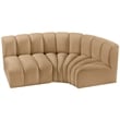 Meridian Furniture Arc Camel Velvet Modular Sectional