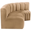 Meridian Furniture Arc Camel Velvet Modular Sectional