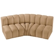 Meridian Furniture Arc Camel Velvet Modular Sectional