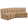 Meridian Furniture Arc Camel Velvet Modular Sectional