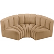 Meridian Furniture Arc Camel Velvet Modular Sectional
