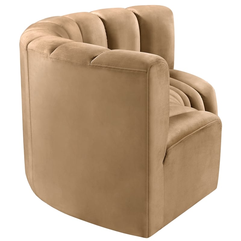 Meridian Furniture Arc Camel Velvet Modular Sectional