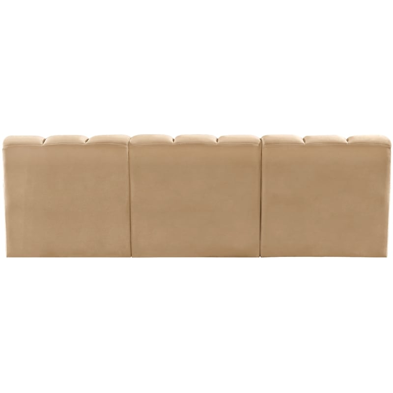 Meridian Furniture Arc Camel Velvet Modular Sectional