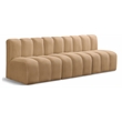 Meridian Furniture Arc Camel Velvet Modular Sectional