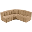 Meridian Furniture Arc Camel Velvet Modular Sectional