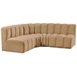 Meridian Furniture Arc Camel Velvet Modular Sectional