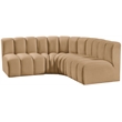 Meridian Furniture Arc Camel Velvet Modular Sectional