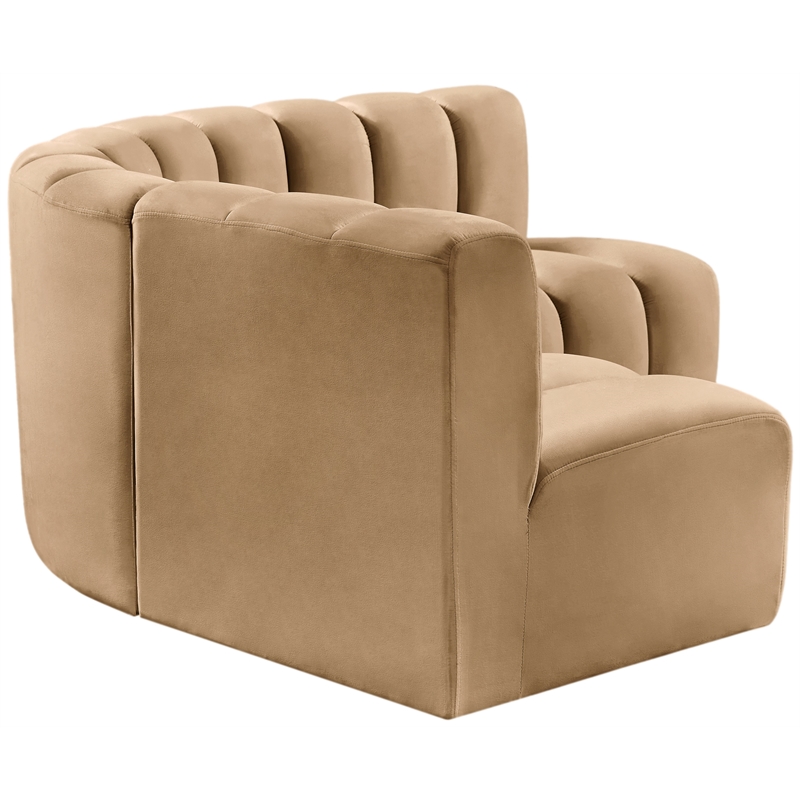 Meridian Furniture Arc Camel Velvet Modular Sectional