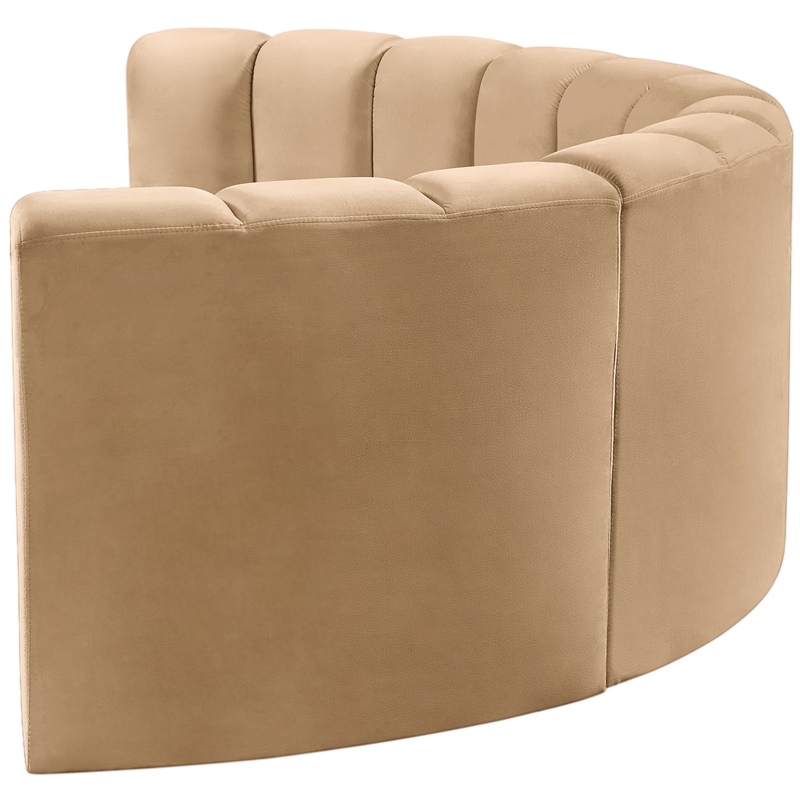 Meridian Furniture Arc Camel Velvet Modular Sectional