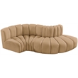 Meridian Furniture Arc Camel Velvet Modular Sectional