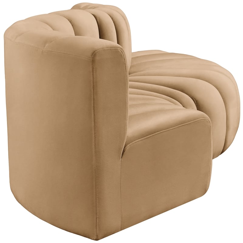 Meridian Furniture Arc Camel Velvet Modular Sectional