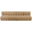 Meridian Furniture Arc Camel Velvet Modular Sectional