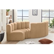 Meridian Furniture Arc Camel Velvet Modular Sectional