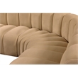 Meridian Furniture Arc Camel Velvet Modular Sectional