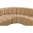 Meridian Furniture Arc Camel Velvet Modular Sectional