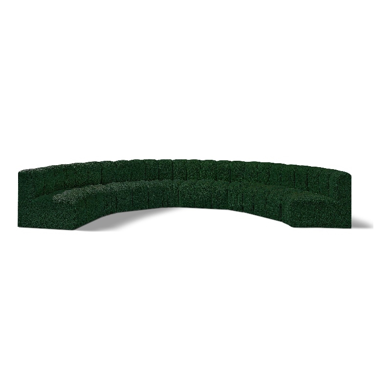Meridian Furniture Arc Green Boucle Fabric Modular Sectional