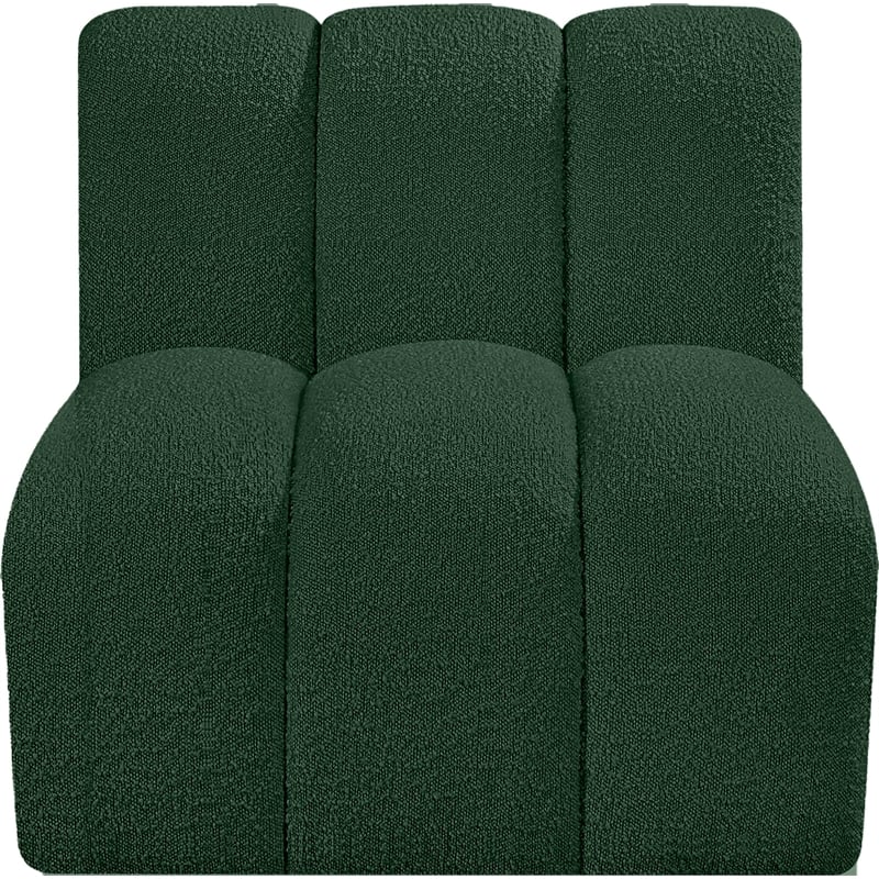 Meridian Furniture Arc Green Boucle Fabric Straight Chair