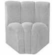 Meridian Furniture Arc Grey Boucle Fabric Curved Corner