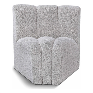 Meridian Furniture Arc Grey Boucle Fabric Curved Corner