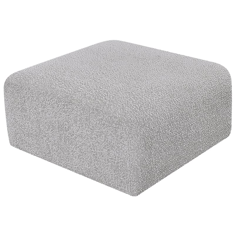 Meridian Furniture Arc Grey Boucle Fabric Ottoman