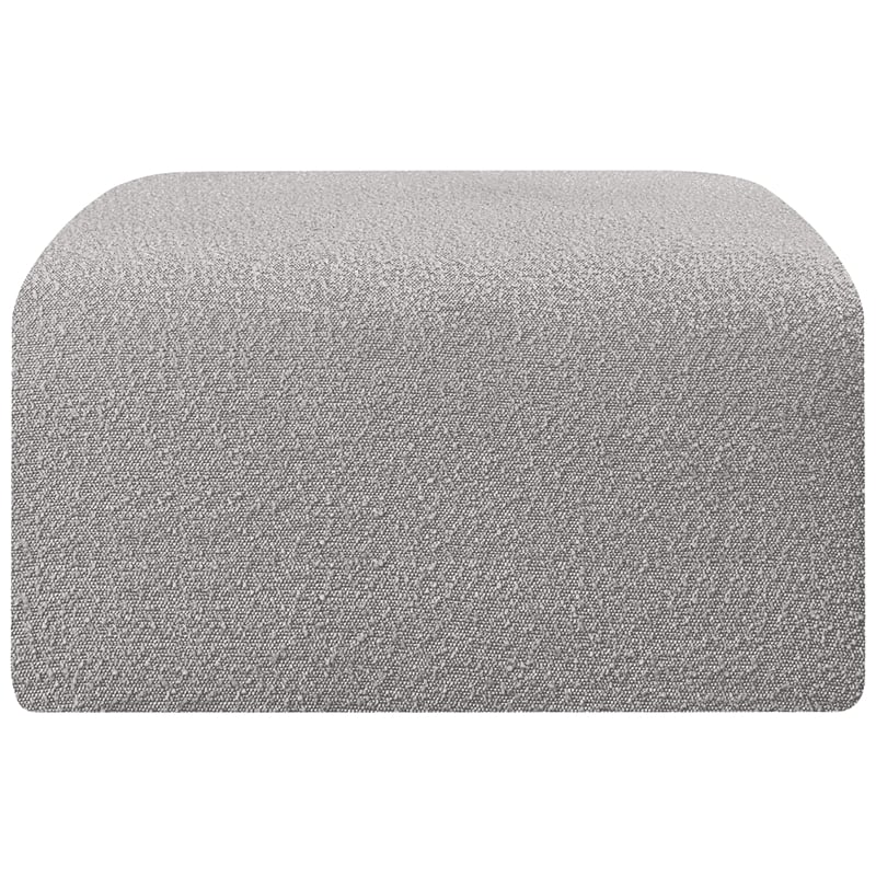 Meridian Furniture Arc Grey Boucle Fabric Ottoman