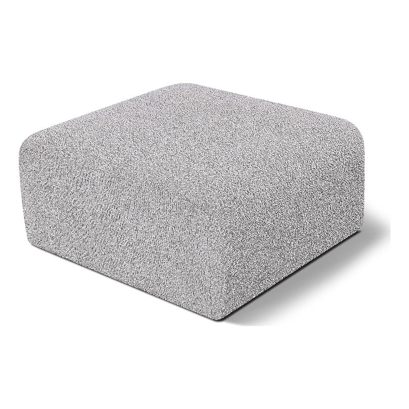 Meridian Furniture Arc Grey Boucle Fabric Ottoman