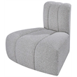 Meridian Furniture Arc Grey Boucle Fabric Reverse Corner